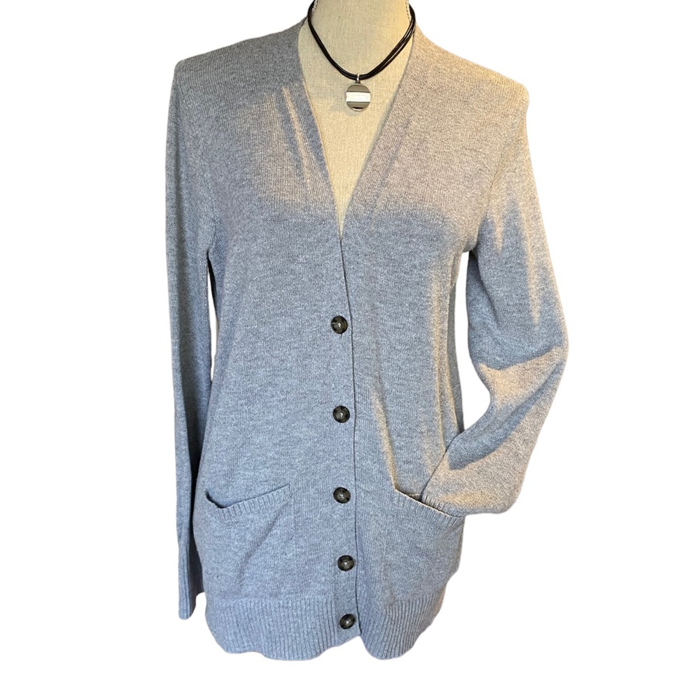 Hollister Gray Cardigan Sweater Button Front Size Large